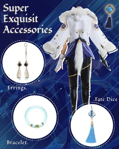 Vista 3 de NSPSTT Genshin Impact Cosplay - Disfraz de cuero para mujer