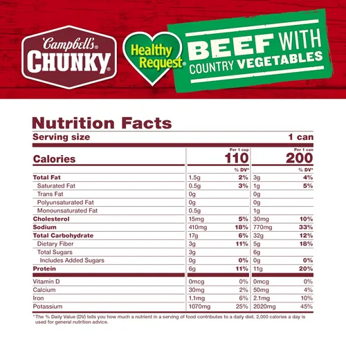 Vista 2 de Campbell's Chunky Healthy Request - Sopa de carne de res con verduras de campo, lata de 16.3 onzas, caja de 8
