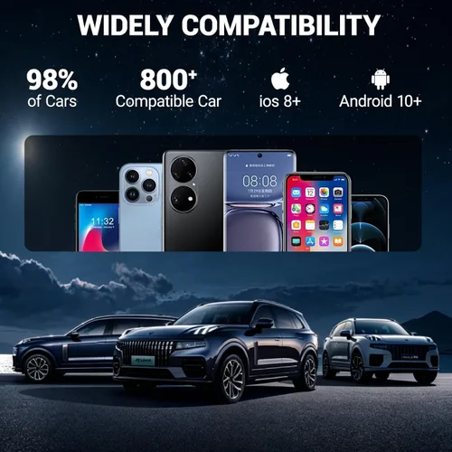 Vista 9 de Adaptador inalámbrico CarPlay Android Auto 2026, dongle inalámbrico CarPaly 2 en 1, conexión automática rápida, refrigeración ventilada, Plug and