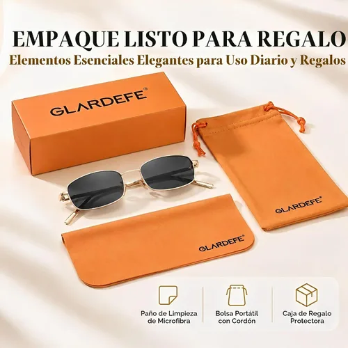 Vista 6 de Y2k - Lentes de sol rectangulares para mujer y hombre, estilo retro de los años 80 y 90 A1 dorado/gris