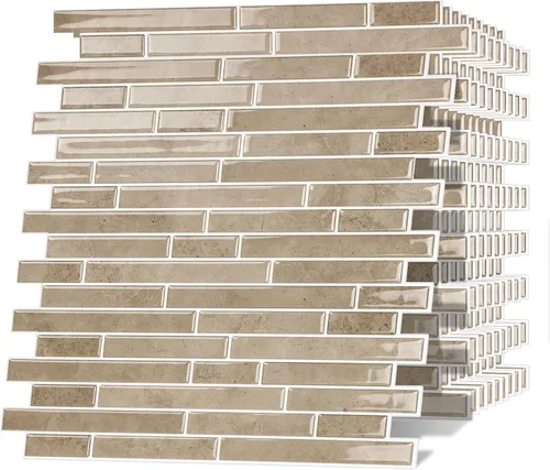 Vista 7 de Azulejos autoadhesivos para pared posterior (backsplash) de cocina, diseño grande premium 3D autoadhesivo para cocina, sala de estar, dormitorio
