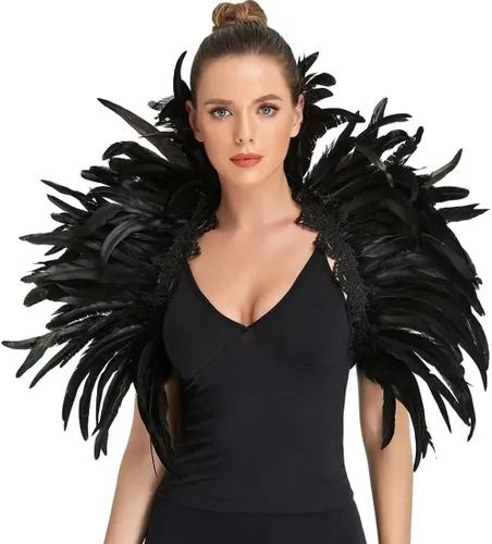 Vista 7 de Sowder Borde de flecos de plumas de gallo de 8 a 10 pulgadas de ancho para decoración de manualidades, paquete de 1 yarda (negro)