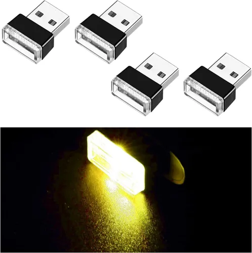 Vista 19 de Ziciner 6 PCS Lámpara de Ambiente Interior de Coche LED USB, Mini Luz Nocturna LED Portátil, Kit de Iluminación Ambiental de Maletero con Interfaz