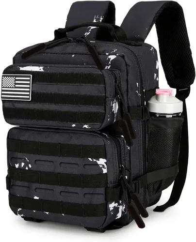 Vista 8 de Mini mochila táctica de 9L para hombres y mujeres, mochila táctica pequeña para senderismo, bolsa táctica pequeña, paquete de fitness, Negro