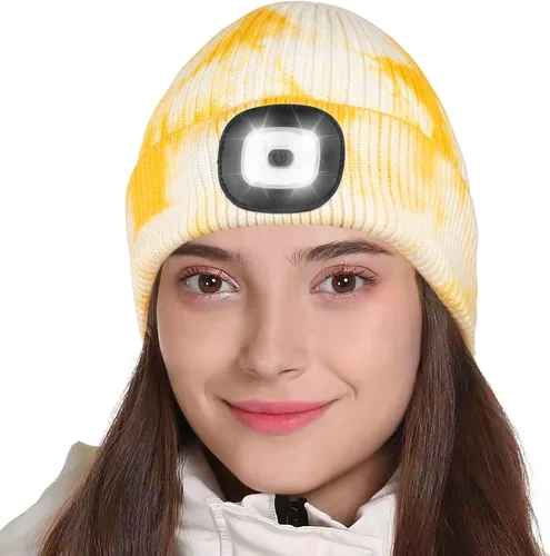 Vista 8 de Tutuko Gorro unisex con luz, gorro LED recargable por USB, sombrero LED con linterna, regalos para hombres, mujeres, papá
