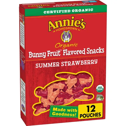 Vista 15 de Bocadillos Orgánicos Building Blocks de Annie's con Sabor a Fruta, Sabores de Frutas Variados, Sin Gluten, 10 Bolsas, 7 oz Formas de bloques