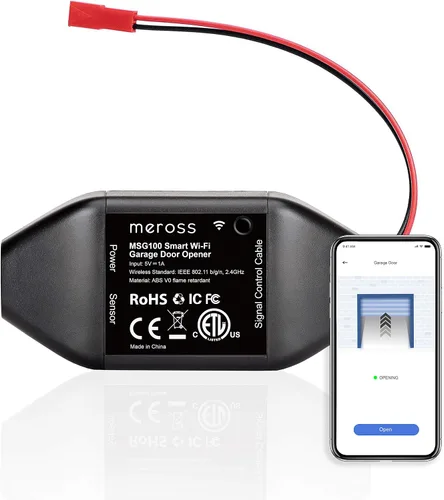 Vista 11 de Meross Control remoto inteligente para abrir puerta de garaje con antena externa, hasta 3 puertas individuales, compatible con Apple HomeKit, Amazon