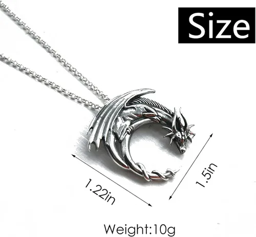 Vista 5 de Caiyao Collares de dragón de hielo y fuego vintage Targaryen dragón colgante collares para mujeres y niñas joyería