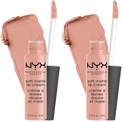Vista 2 de NYX PROFESSIONAL MAKEUP - Crema labial mate y suave, lápiz labial líquido ligero, Abu Dhabi (rosa profundo-beige)