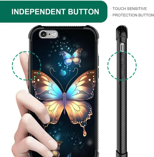 Vista 330 de Funda compatible con iPhone 8, a prueba de golpes, antiarañazos, bandera de ciervos de cola blanca de grano de madera estadounidense