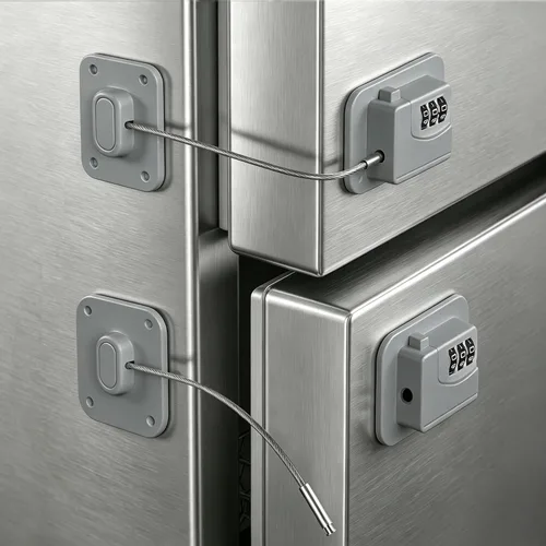 Vista 9 de Cerradura de refrigerador, cerraduras de refrigerador para niños, cerradura de congelador con combinación para refrigeradores, cajones, armarios