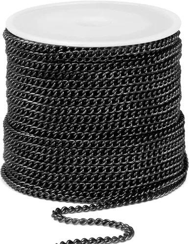 Vista 42 de Rollo de cadenas coloridas de acero inoxidable de 66 pies, acero inoxidable 304 de 0.059 pulgadas de acero inoxidable 304, cadenas trenzadas
