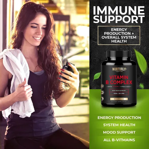 Vista 7 de Complejo de vitamina B con vitamina C - Contiene todas las vitaminas B esenciales - B1, B2, B3, B5, B6, B7, B9, B12 y biotina - Súper complejo