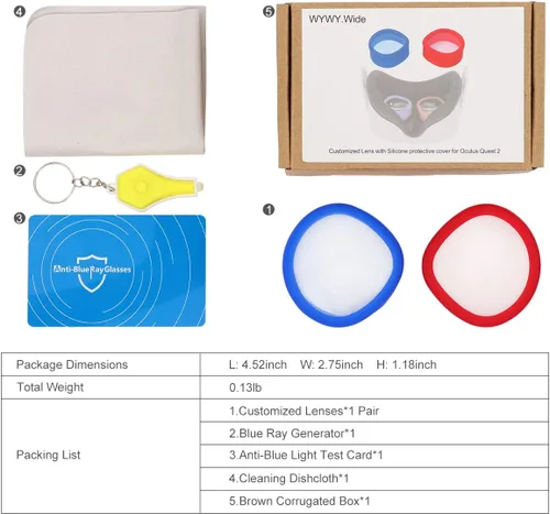 Vista 7 de Customized Myopia Lens Insert Compatible with MetaOculus Quest 2, Blue Light Blocking Lens with Silicone Protective Cover, Easy to Install & Remove