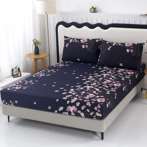 Vista 14 de SDIII Sábana bajera ajustable azul floral individual con 2 fundas de almohada, no incluye sábana encimera, microfibra suave azul vintage, sábanas