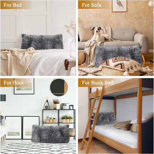 Vista 7 de Almohada de cuña triangular para cabecero de cama, respaldo de lectura, almohada de cuña con funda extraíble, soporte de espalda para litera