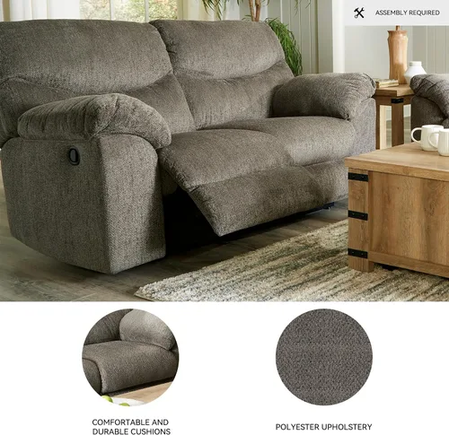 Vista 4 de Signature Design by Ashley Alphons - Sofá biplaza reclinable de transición, color gris claro