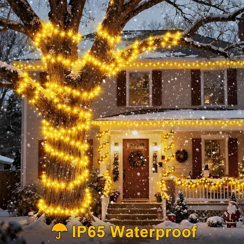 Vista 7 de echosari Guirnalda de 400 Luces LED de Navidad Conectables, Luces de Cadena Extra Largas de 66 Pies para Exteriores Conectables de Extremo a Extremo