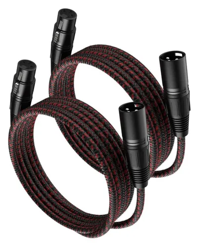 Vista 9 de Cable corto XLR, cable de micrófono de 1 pie, paquete de 2 unidades, toda la longitud de 6 pulgadas a 100 pies, cable de micrófono equilibrado
