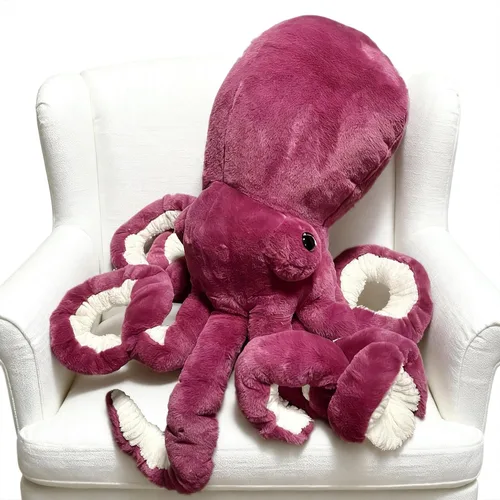 Vista 7 de AIRROAD Pulpo gigante de peluche (verde) de 36 pulgadas de largo, tacto súper suave, libera la presión del trabajo y la vida, para niños y adultos.
