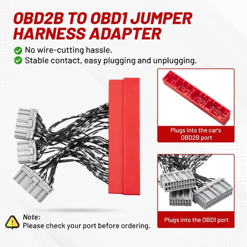 Vista 3 de RED WOLF Arnés de puente de conversión OBD2B a OBD1 ECU compatible con Honda Accord 1998-2002, Civic 1999-2000, Acura Integra 2000-2001, arnés