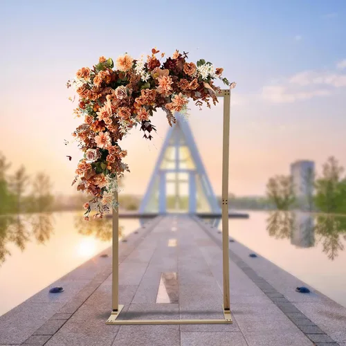 Vista 7 de Soporte de Arco de Boda Cuadrado de 7 Pies para Fondo, Arco de Boda de Madera Cenador de Jardín, Arcos de Boda para Ceremonia, Boda, Cumpleaños