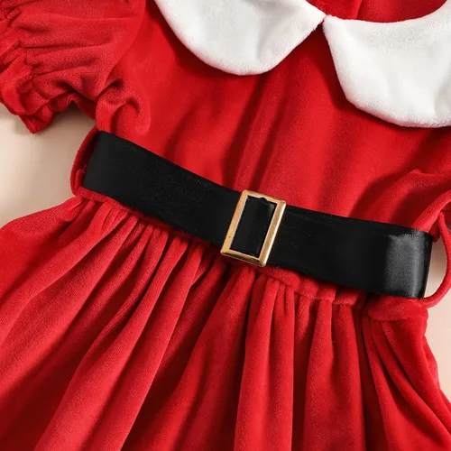Vista 3 de Conjunto de sombrero de princesa de forro polar de manga corta para niñas pequeñas vestidos de bebé niña de 3 meses