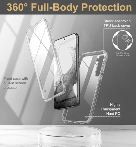 Vista 5 de SURITCH Funda transparente para Samsung Galaxy S23+ Plus de 6.6 pulgadas (solo protector de pantalla), [protector de pantalla integrado] carcasa
