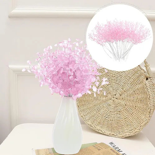 Vista 6 de LULUQUEEN 20 tallos de flores artificiales, adornos acrílicos de cristal, ramos artificiales, gotas de cuentas acrílicas, ramas de flores para bodas