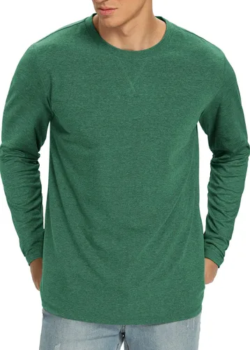 Vista 50 de NITAGUT Camiseta clásica de algodón para hombre con cuello redondo