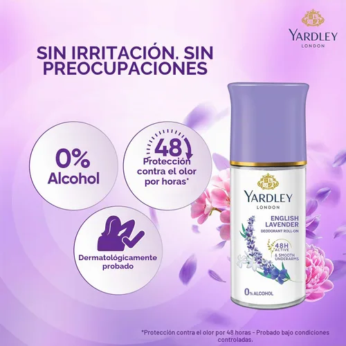 Vista 6 de Yardley London - Desodorante de lavanda inglesa roll-on de 1.7 onzas