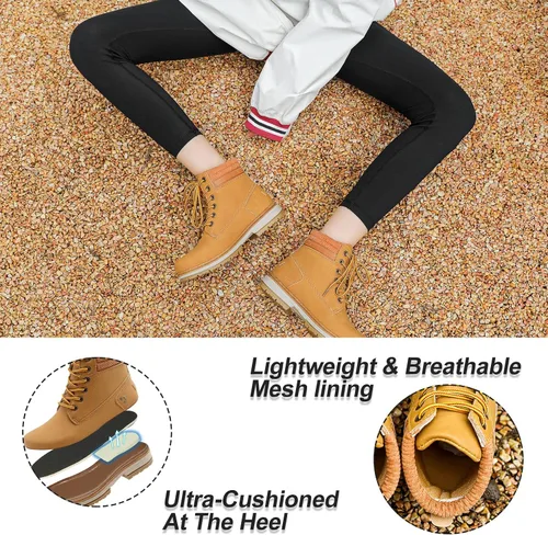 Vista 4 de sofysofy Botas de trabajo para mujer, impermeables, para senderismo, al aire libre, ligeras, cómodas
