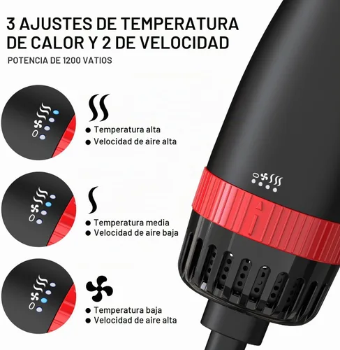 Vista 3 de Cepillo secador de pelo, secador de pelo y voluminizador, cepillo de aire caliente de un solo paso para secar, alisar, dar volumen