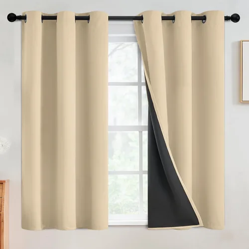 Vista 56 de SimpleHome - Cortinas opacas 100% para recámara, cortinas de ventana con ojales beige, con aislamiento térmico, cortinas de oscurecimiento