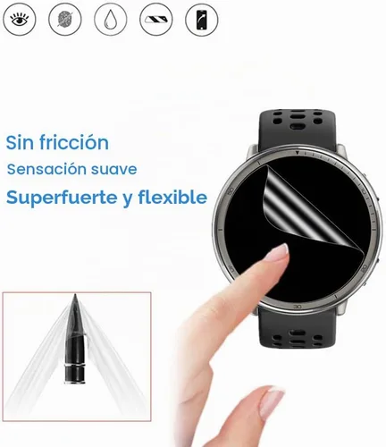 Vista 5 de Protector de pantalla compatible con Amazfit Active 2 Round Smartwatch, película protectora de TPU HD (6 piezas) Película protectora de TPU HD