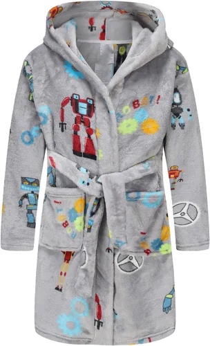 Vista 209 de E.W Apparel Bata de baño de forro polar con capucha para niños, bata suave y mullida para niños pequeños