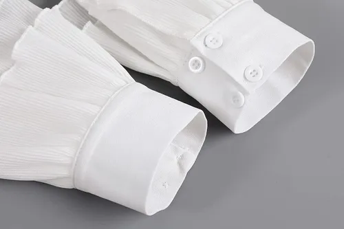 Vista 6 de Elegtiskas Puños de muñeca desmontables, camisa desmontable con cuerno, puños falsos para mujeres y niñas, Blanco