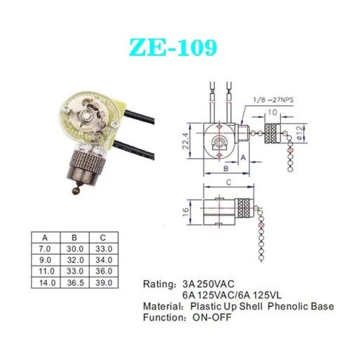Vista 2 de Zing - Interruptor de luz para ventilador de techo, interruptor de cadena de encendido y apagado de oreja de segunda generación, interruptor de dos