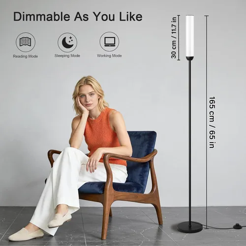 Vista 2 de Juego de 2 lámparas LED de pie con mando a distancia, interruptor de pie, color negro Stepless Adjustable 3000K-6500K Colors,30-100%