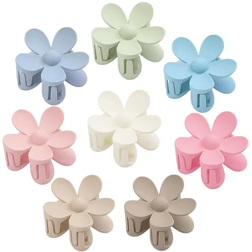 Vista 9 de Pinzas para el cabello de flores, 8 unidades, pinzas grandes para mujeres y niñas, cabello grueso y delgado, agarre fuerte, antideslizante, gran