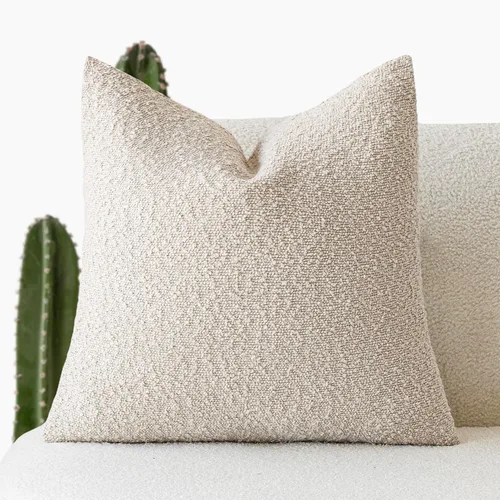 Vista 81 de Foindtower Fundas de almohada decorativas con textura de boucle, fundas de almohada sólidas, neutrales, suaves y acogedoras para silla, sofá