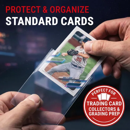 Vista 2 de Ultra PRO - Fundas suaves transparentes para tarjetas Penny Sleeves®, 100 unidades, 2.5" x 3.5", protege y almacena valiosas tarjetas deportivas