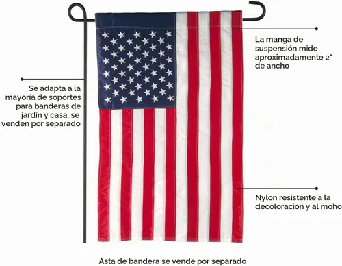 Vista 7 de Evergreen Enterprises EG11220 Bandera de los Estados Unidos de América para jardín. Bandera de jardín estadounidense de 12 x 18 pulgadas