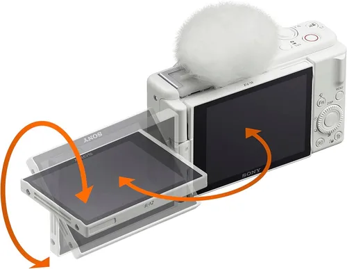 Vista 5 de Cámara Sony ZV-1F Vlog con video 4K y 20.1MP para creadores de contenido y vloggers, color blanco ZV-1F/W Modelo oficial de Sony USA Paquete