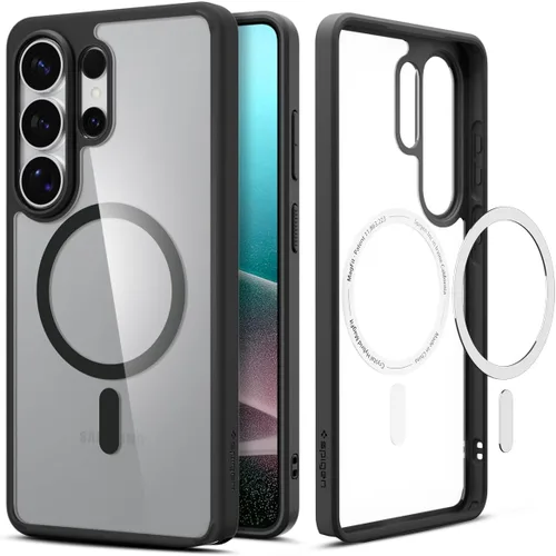 Vista 27 de Spigen Ultra Hybrid Metal Ring MagFit Diseñado para Funda Galaxy S24 Ultra (2024) [Protección de Grado Militar] Compatible con MagSafe - Blanco