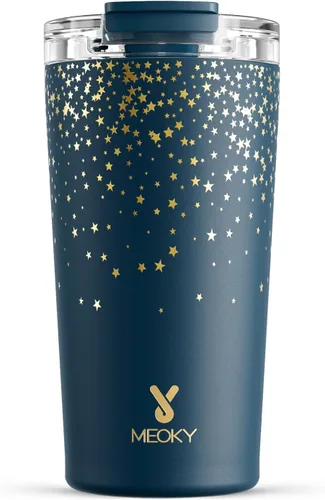 Vista 20 de Meoky - Taza de café de viaje aislada de 24 onzas: tapa a prueba de fugas, polvo de estrellas de ciruela