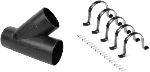 Vista 10 de POWERTEC 70106 - Conector de manguera de recolección de polvo de ajuste en Y, negro y 70149-P2 4 pulgadas con control de polvo flexible