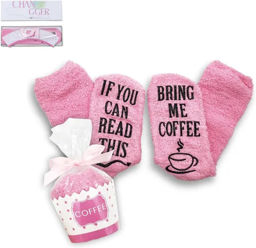 Vista 57 de CHANGGER Calcetines unisex con texto en inglés "If You Can Read This Bring Me Some Fuzzy Funny Saying Crew Socks Christmas Unisex Gift