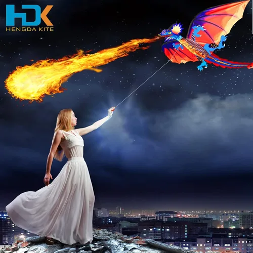 Vista 6 de HENGDA KITE-Upgrade Classical Dragon Kite Stereoscopic Dragon Kites for Kids & Adults Easy to Fly for Beginner Easter 63inch Single Line with Tail