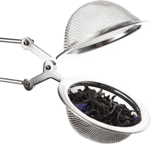 Vista 2 de HIC Kitchen Infusor de té de bola a presión, acero inoxidable 18/8, para té de hojas sueltas y especias para calentar